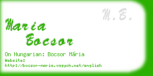maria bocsor business card